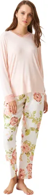 Produktbild von J&J Brothers Bedruckter Langarm-Pyjama für Damen JJBDP0101
