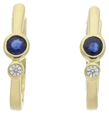 Produktbild von Damen Creolen 333 Gelbgold Saphir Zirkonia JL20-06-1449  mattiert JuwelmaLux