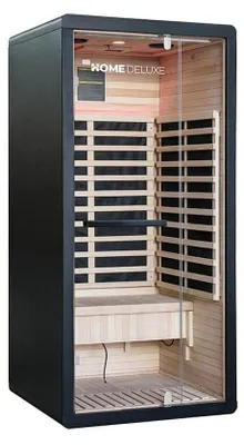 Produktbild von HOME DELUXE Infrarotkabine NERO S – Schwarz, Hemlock (90 x 90 x 190 cm) | s Design & leichte Montage
