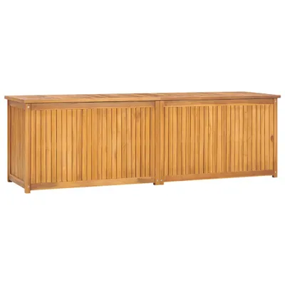 A long, wooden storage box with two lids, shown against a white background.
