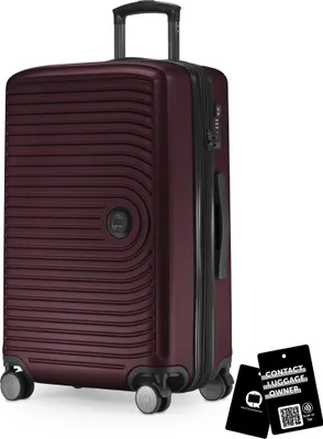 Produktbild von Mitte - mittelgroßer Koffer + digitaler Namensschild, erweiterbarer Reisekoffer Check-In Gepäck Rollkoffer 90L Gurtmaß 158 cm Doppelrollen Trolley TSA,Burgund