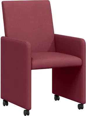 Produktbild von vidaXL Esszimmerstühle mit Rollen 2 pcs Weinrot 57 x 66 x 94 cm Stoff
