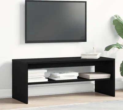 Zdjęcie produktu dla Maison Exclusive – szafka pod telewizor w kolorze czarnego dębu 100 x 40 x 40 cm, materiał drewnopochodny