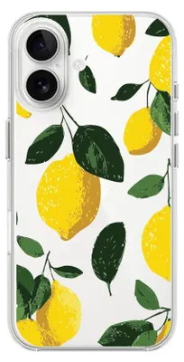 Produktbild von Flexible Hülle für das iPhone 16, TPU Silikon transparent, saftige Zitronen