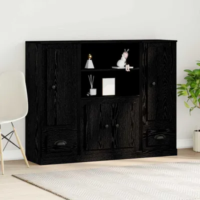 Immagine prodotto di vidaXL Credenza look rovere nero 132 x 35,5 x 103,5 cm