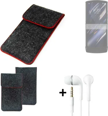 Produktbild von K-S-Trade Handy Schutz Hülle kompatibel mit Motorola Razr (2019) Schutzhülle Handyhülle Filztasche Pouch Tasche Case Sleeve Filzhülle dunkelgrau