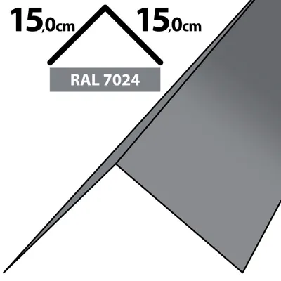 Produktbild von 2m Winkelblech Kantblech Kante Blechwinkel pulverbeschichtetes 0,5mm Zuschnitt 30cm RAL-7024 Grau