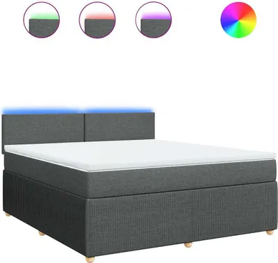Productafbeelding van vidaXL Boxspringbed met matras, donkergrijs, 180x200 cm, gestoffeerd