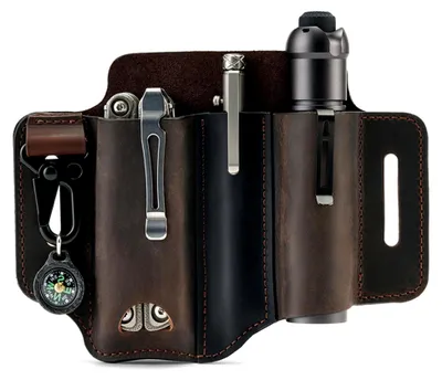 Produktbild von Ledertasche für EDC-Organizer mit Gürtelschlaufe und Halterungen