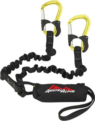 Klettersteigset COLT2.EVO von Austri Alpin mit zwei Karabinern und elastischem Verbindungselement.