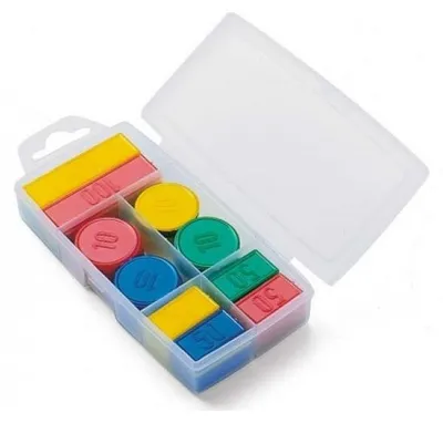 Image de Boite 100 jetons en plastique numerotes - jeujura - 8986 - accessoires jeux de societe