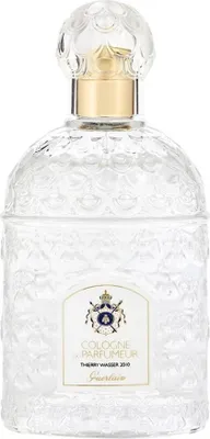A clear, well-lit studio shot of a Guerlain perfume bottle against a white background.