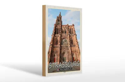 Produktbild von Holzschild Reise 20x30cm Strasbourg Frankreich Münster