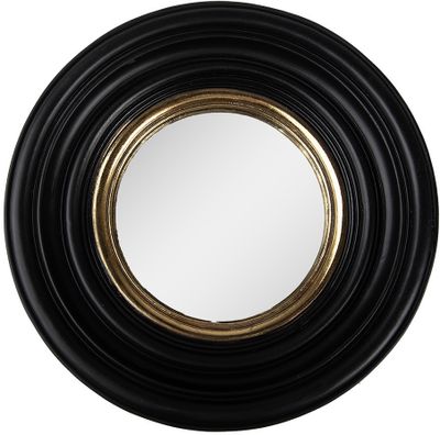 Clayre & Eef Spiegel  Ø 25 cm Schwarz Kunststoff Glas Rund