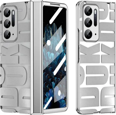 Produktbild von Hülle für Oppo Find N Hülle mit Displayschutz und Scharnierschutz, Galvanisierter Klar Schutzhülle Silber