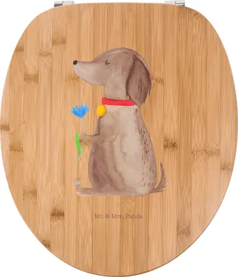 Produktbild von Mr. & Mrs. Panda klo deckel Hund Blume - Transparent - Geschenk, WC-Sitz, Klo-Deckel, Klobrille, Süß, WC Brille, Hunde, Toilettendeckel, Halsband, Sprüche