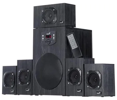 Produktbild von Genius SW-HF 5.1 4500 v2 Lautsprecher, 5.1, 125W, schwarz, Fernbedienung, Heimkino, 3.5mm Klinke, 40Hz20kHz