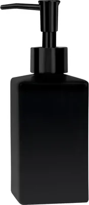 Produktbild von Spirella Seifenspender "Quadro" Porzellan Flüssigseifen-Spender 300ml matt schwarz