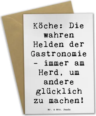 Produktbild von Mr. & Mrs. Panda babykarte Spruch Koch Helden - Weiß - Geschenk, osterkarten, Beruf, Leidenschaft, einladungskarten, Berufsgestaltung, Zutaten, Berufsleben, Grußkarten