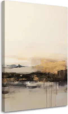 Image de Toile moderne abstraite beige 60x90 Feeby Beige Image pour le mur, prête à être accrochée
