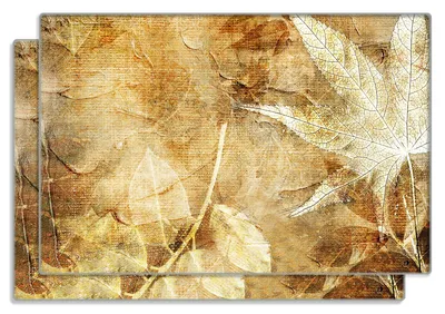 Produktbild von Wallario Frühstücksbrettchen 2er Set aus Glas, je 20 x 30 cm, mit rutschfesten Füßen, Motiv Herbstlaub