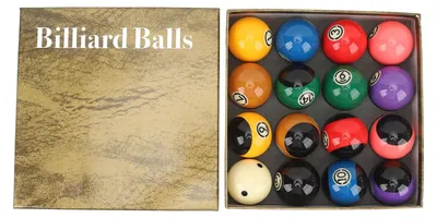 Produktbild von Billardballset 16 Stück - Professionelle Hars Billardbälle - Durchmesser 5,72 cm