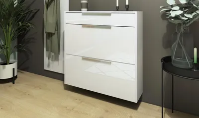 Produktbild von Schuhschrank Oliva 2 hängend Basic weiß glänzend