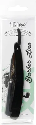 Productafbeelding van Eurostil Barbier scheermes, verwisselbaar mes, verwisselbare handgreep, zwart, 1 stuk