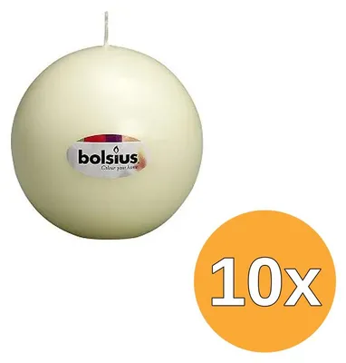Immagine prodotto di 10 pezzi di cordoncini Bolsius Bolkaars, diametro 70 mm, colore avorio