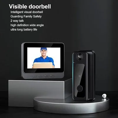 Image de Caméra de surveillance nocturne Wi-Fi avec une grande portée, résolution 1080p, écran intégré et transmission audio sans fil