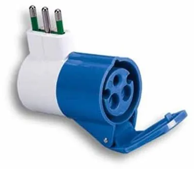Image de Adaptateur industriel avec fiche 16 A et prise CEE 309 - 16 A, couleur bleue 73000