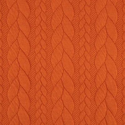 Produktbild von Bekleidungsstoff Meterware Cably Zopfmuster einfarbig orange 1,5m