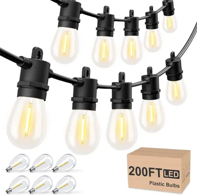 Imagen del producto de Guirnalda de luces LED S14 45 m 48 bombillas IP65 2700K blanco cálido