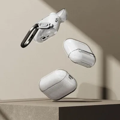 Image de Airpods Pro 3 laadimiskarbiümbris Ringke Glitter, läbipaistev