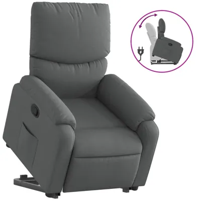 Produktbild von Relaxsessel mit Aufstehhilfe Dunkelgrau Stoff