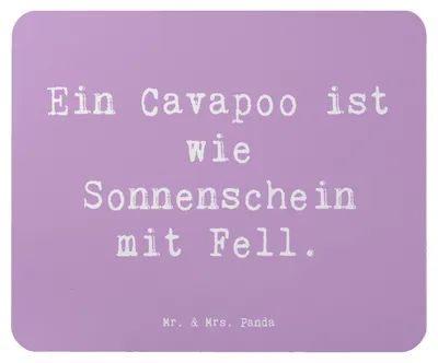 Produktbild von Mr. & Mrs. Panda Mauspad Spruch Cavapoo Sonnenschein - Lavendeltraum - Geschenk, computer, pc mausunterlage, Liebe zum Haustier, Mouse Pad, Hunderassen Charakter, Pflege