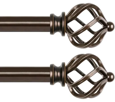 Gordijnroede ausziehbar 80-218 cm, 2 Stück, Bronze