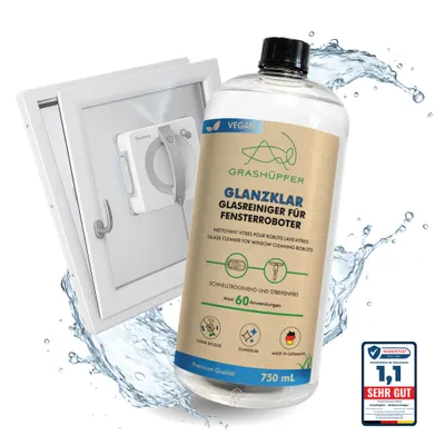 Produktbild von GRASHÜPFER® Glasreiniger I Reinigungsmittel für alle Fensterroboter und Fenstersauger I 750 ml für mind. 60 Anwendungen