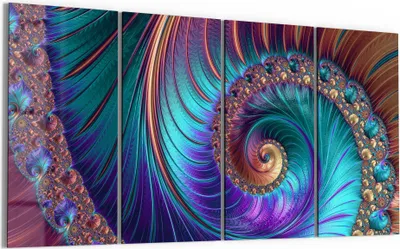 Produktbild von DEQORI Glasbild Echtglas 4x30x60 cm 'Fantasievolle Farbspirale' Wandbilder XXL groß