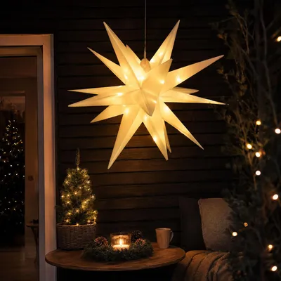 Image de étoile LED 3D à suspendre Éclairage de Noël DIA 100cm Extérieur IP44
