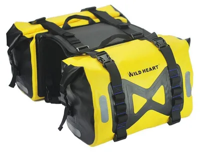 Produktbild von Wasserdichte Motorrad Satteltaschen 50L Gelb IPX6 Rollverschluss Reflektor