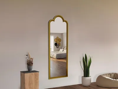 Produktbild von Vintage Spiegel Gold – Gewölbter Wand- Oder Tischspiegel, 30,2x24,6 Cm, Mit Ständer, Für Schminktisch & Deko