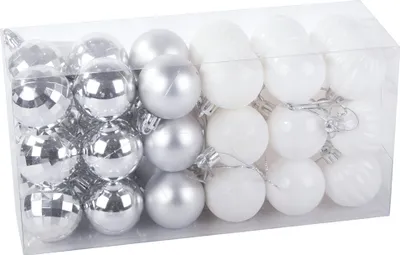 Zdjęcie produktu dla Verk 26098 Zestaw banerów świątecznych 36 szt, 3 cm, srebrny, biały