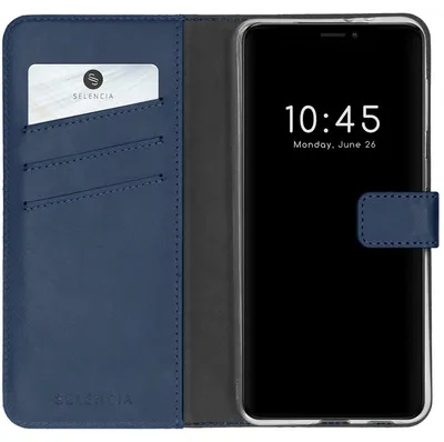 Imagen del producto de Funda de Cuero Auténtico tipo Libro para Apple iPhone 13 Pro - Azul