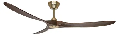 Produktbild von Energiespar Deckenventilator mit Fernbedienung Eco Genuino Messing gebürstet / Nussbaum 180 cm
