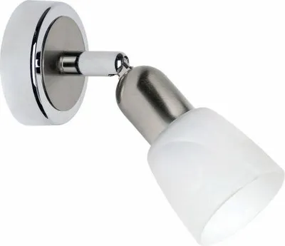 Produktbild von BRILLIANT Wandspot Sofia | Wandstrahler | Metall/Glas | chrom/weiß | Kopf schwenkbar | 1x E14 max. 40 W