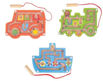 Produktbild von Holz-Magnetisches Labyrinth-Spielsatz (Set mit 3 Teilen)