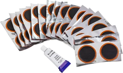 Obrázek produktu pro Záplaty na kola, duše, záplaty na kola, 36 kusů + opravná sada s lepidlem