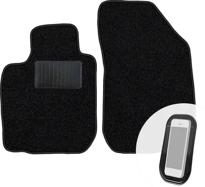 Produktbild von moto-MOLTICO Vorne Fußmatten Auto Velours Autoteppiche Schwarz Automatten Set 2-teilig passend für Dacia Logan I Sandero I