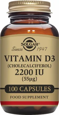 Produktbild von Vitamin D3 (Cholecalciferol) Solgar 2200 iu